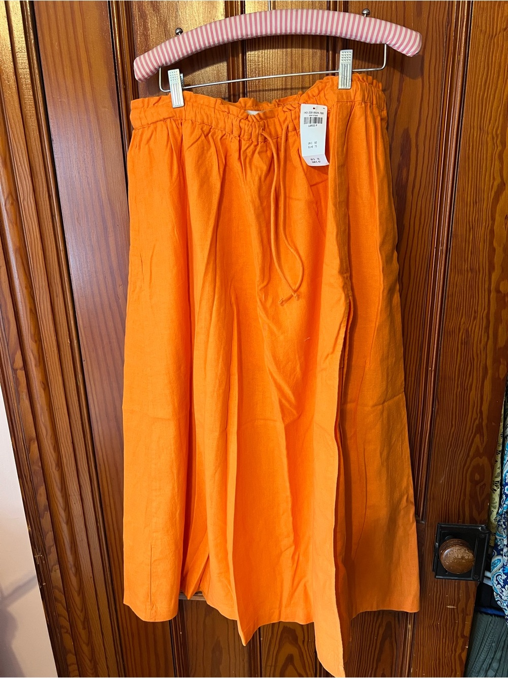 Abercrombie & Fitch Bright Orange Drawstring Maxi Skirt - Picture 8 of 8